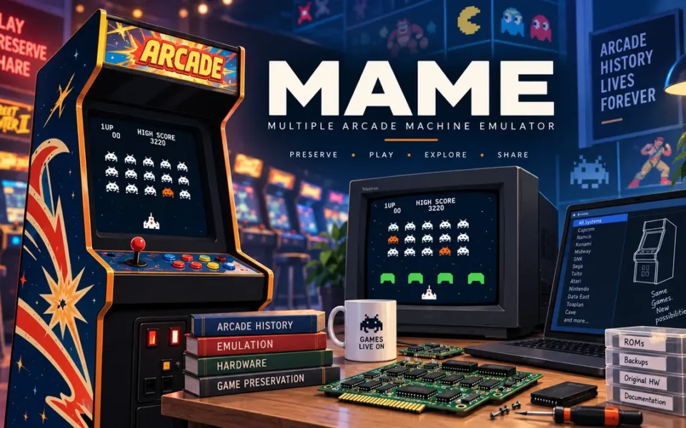 Cabinet arcade, hardware originale e sistema MAME per l’emulazione e la conservazione dei videogiochi storici
